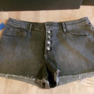 Universal Thread button fly faded black jean shorts Size 14/32R